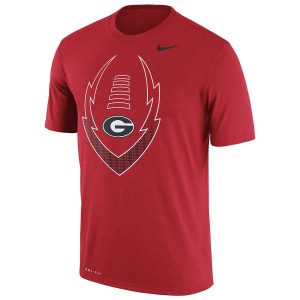 Men Georgia Bulldogs Legend Red Performance Icon College Football T-Shirt 903407-853