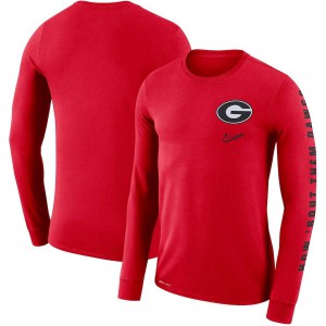 Men Georgia Bulldogs Local Mantra Performance Red Long Sleeve College Football T-Shirt 313754-258