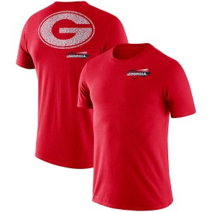 Men Georgia Bulldogs Performance Cotton Fan GFX Red College Football T-Shirt 357389-566