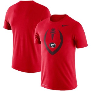 Men Georgia Bulldogs Performance Football Red Legend Icon College Football T-Shirt 939732-979
