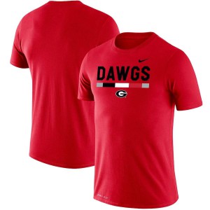 Men Georgia Bulldogs Team DNA Legend Performance Red College Football T-Shirt 442948-775
