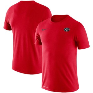 Men Georgia Bulldogs Team Red Legend Performance Logo College Football T-Shirt 806801-434