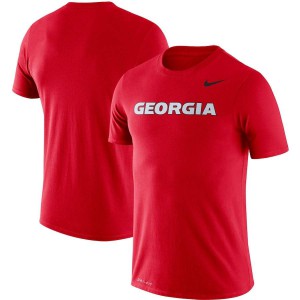 Men Georgia Bulldogs Wordmark Legend Performance Red College Football T-Shirt 688422-727