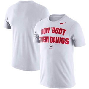 Men Georgia Bulldogs Phrase Performance White College Football T-Shirt 172562-491