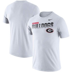Men Georgia Bulldogs Sideline Legend Performance White College Football T-Shirt 179534-740