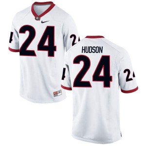 Men Georgia Bulldogs #24 Prather Hudson White Authentic College Football Jersey 821523-813