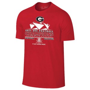 Men Georgia Bulldogs 2017 SEC Football Conference Red s Locker Room Champion College Football T-Shirt 627016-211