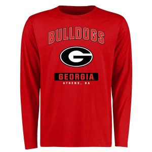 Men Georgia Bulldogs Campus Red Long Sleeve Icon College Football T-Shirt 967287-610