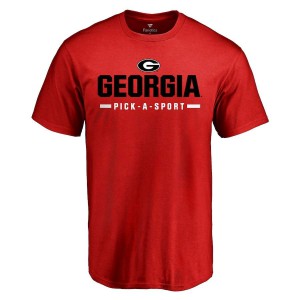 Men Georgia Bulldogs Custom Sport Wordmark Red College Football T-Shirt 743241-886