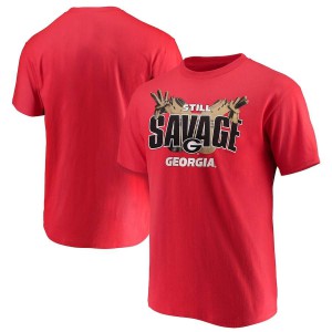 Men Georgia Bulldogs Official 2018 Still Savage Red College Football T-Shirt 570775-612