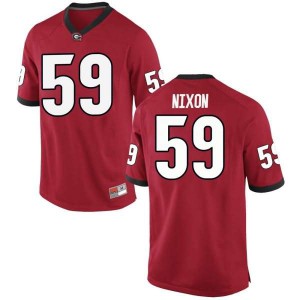 Men Georgia Bulldogs #59 Steven Nixon Red Replica College Football Jersey 519964-793