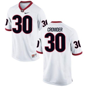 Men Georgia Bulldogs #30 Tae Crowder White Authentic College Football Jersey 985770-714