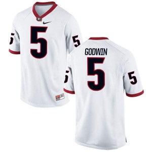 Men Georgia Bulldogs #5 Terry Godwin White Game College Football Jersey 295269-350