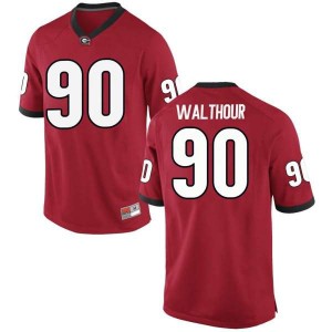 Men Georgia Bulldogs #90 Tramel Walthour Red Game College Football Jersey 553606-192