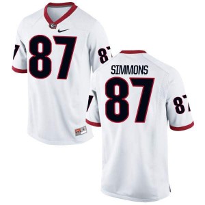 Men Georgia Bulldogs #87 Tyler Simmons White Limited College Football Jersey 488254-572
