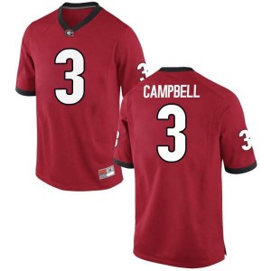 Men Georgia Bulldogs #3 Tyson Campbell Red Replica College Football Jersey 316504-227