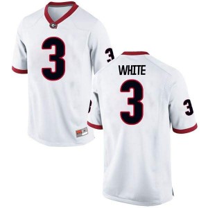 Men Georgia Bulldogs #3 Zamir White White Replica College Football Jersey 461700-945