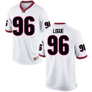 Men Georgia Bulldogs #96 Zion Logue White Replica College Football Jersey 135777-468
