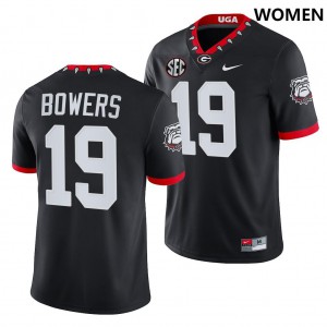 Women Georgia Bulldogs #19 Brock Bowers 100th Anniversary Black College Football Jersey 798369-548