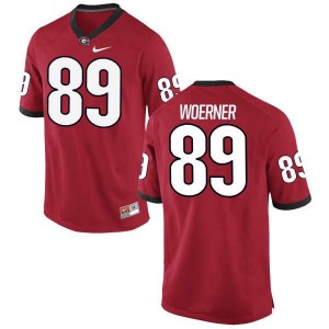 Women Georgia Bulldogs #89 Charlie Woerner Red Authentic College Football Jersey 755702-893