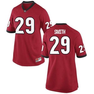 Women Georgia Bulldogs #29 Christopher Smith Red Game College Football Jersey 328866-370