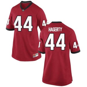 Women Georgia Bulldogs #94 Michael Hagerty Red Game College Football Jersey 760998-498