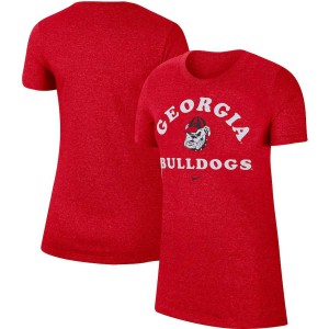 Women Georgia Bulldogs Marled Throwback Red College Football T-Shirt 947143-601