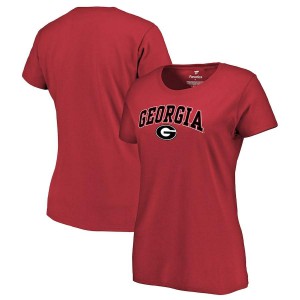 Women Georgia Bulldogs Campus Red College Football T-Shirt 152432-449