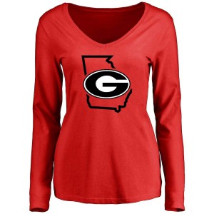 Women Georgia Bulldogs Tradition State Red Long Sleeve College Football T-Shirt 585171-214