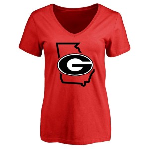 Women Georgia Bulldogs Tradition State Red College Football T-Shirt 781736-407
