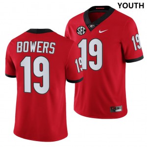 Youth Georgia Bulldogs #19 Brock Bowers Red College Football Jersey 918728-675
