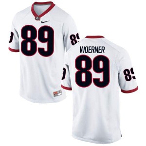 Youth Georgia Bulldogs #89 Charlie Woerner White Replica College Football Jersey 590581-521