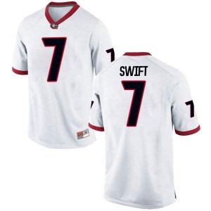 Youth Georgia Bulldogs #7 D'Andre Swift White Game College Football Jersey 111249-585