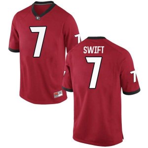 Youth Georgia Bulldogs #7 D'Andre Swift Red Replica College Football Jersey 498530-969