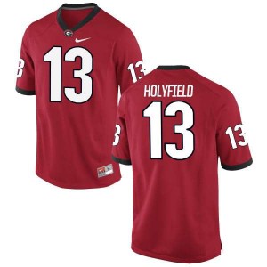 Youth Georgia Bulldogs #13 Elijah Holyfield Red Authentic College Football Jersey 212426-187