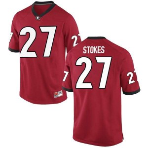Youth Georgia Bulldogs #27 Eric Stokes Red Game College Football Jersey 169019-503