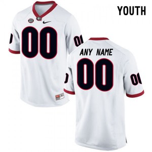 Youth Georgia Bulldogs #00 Customized Elite White College Football Jersey 116507-741