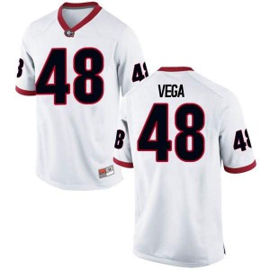 Youth Georgia Bulldogs #48 JC Vega White Replica College Football Jersey 666534-191