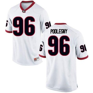Youth Georgia Bulldogs #96 Jack Podlesny White Game College Football Jersey 501496-853