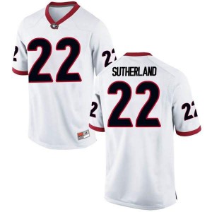 Youth Georgia Bulldogs #22 Jes Sutherland White Game College Football Jersey 314930-610