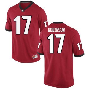 Youth Georgia Bulldogs #17 Justin Robinson Red Game College Football Jersey 692167-442