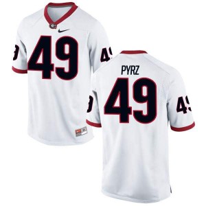 Youth Georgia Bulldogs #49 Koby Pyrz White Authentic College Football Jersey 188268-127