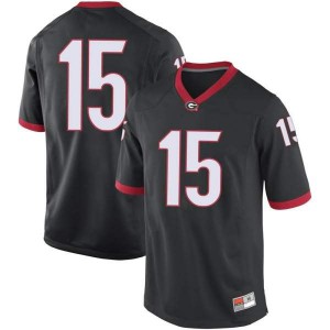 Youth Georgia Bulldogs #15 Lawrence Cager Black Replica College Football Jersey 488895-201