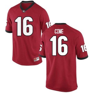 Youth Georgia Bulldogs #16 Lewis Cine Red Game College Football Jersey 184023-615