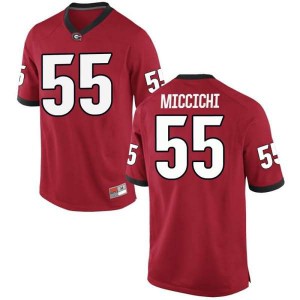 Youth Georgia Bulldogs #55 Miles Miccichi Red Game College Football Jersey 619479-163