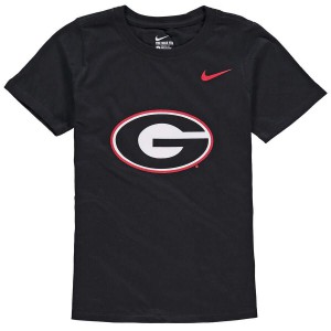 Youth Georgia Bulldogs Cotton Black Logo College Football T-Shirt 926002-150