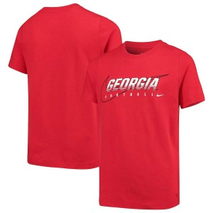 Youth Georgia Bulldogs Sideline Facility Red College Football T-Shirt 887470-327