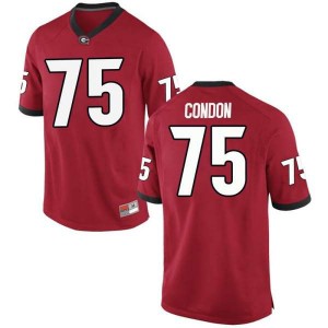 Youth Georgia Bulldogs #75 Owen Condon Red Replica College Football Jersey 470448-694
