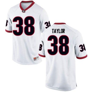 Youth Georgia Bulldogs #38 Patrick Taylor White Game College Football Jersey 462076-270