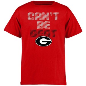 Youth Georgia Bulldogs Can't Be Beat Red College Football T-Shirt 427118-740